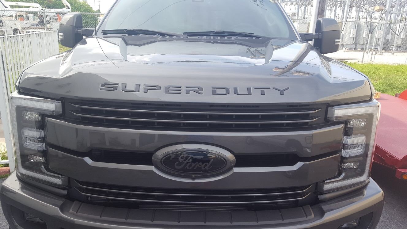 17-19 SUPERDUTY Raised Logo Acrylic Emblem Insert 3-Piece Kit for Hood, Tailgate, &amp; Interior WHITE