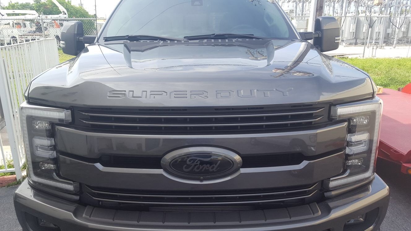 17-19 SUPERDUTY Raised Logo Acrylic Emblem Insert 3-Piece Kit for Hood, Tailgate, &amp; Interior WHITE