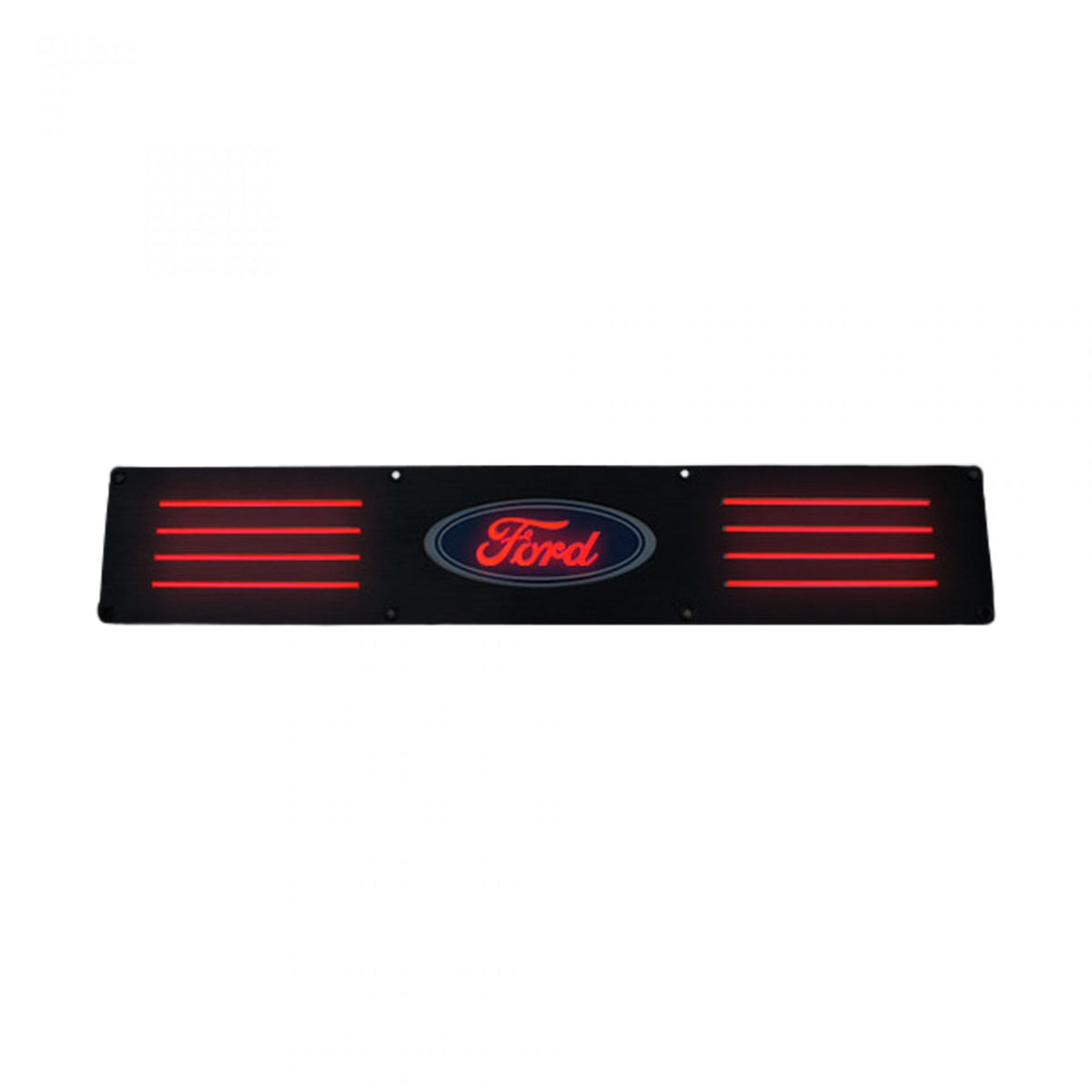 Ford Super Duty 99-16 Illuminated Door Sill Black Finish Red Illumination