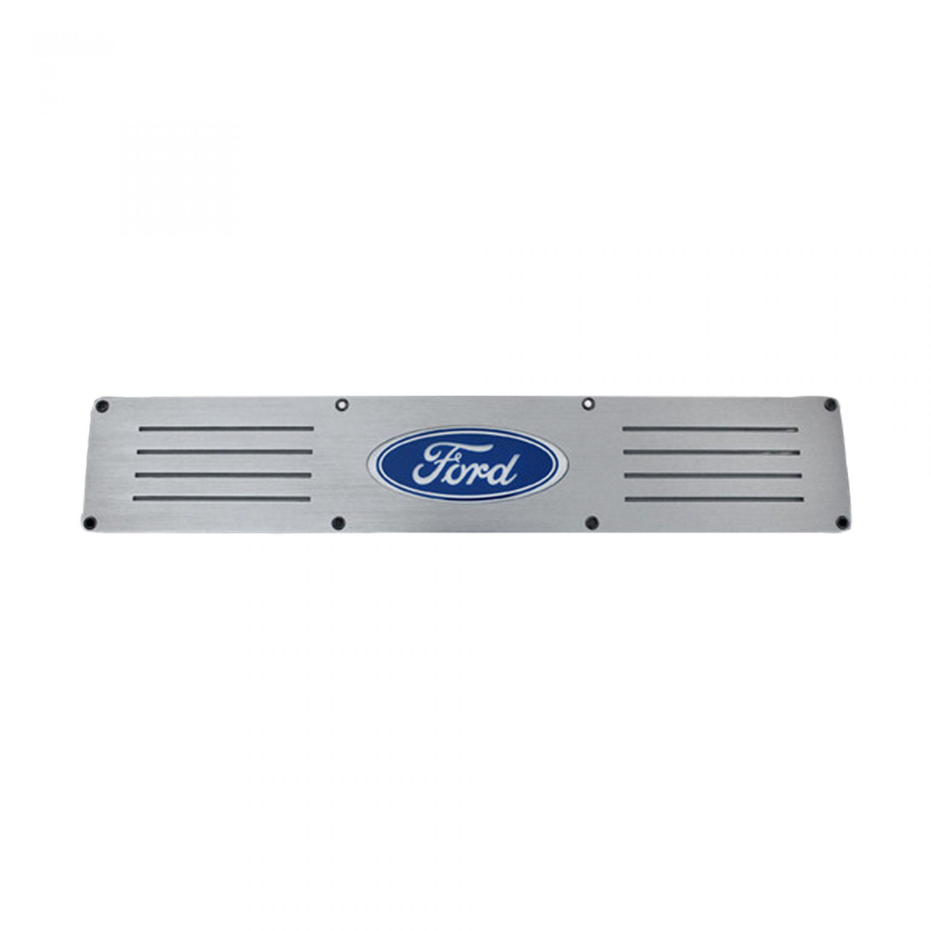 Ford Super Duty 99-16 Illuminated Door Sill Fits 4-Door Super Crew Rear Doors Brushed Finish Blue