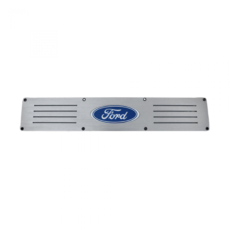 Ford Super Duty 99-16 Illuminated Door Sill Fits 4-Door Super Crew Rear Doors Brushed Finish Blue