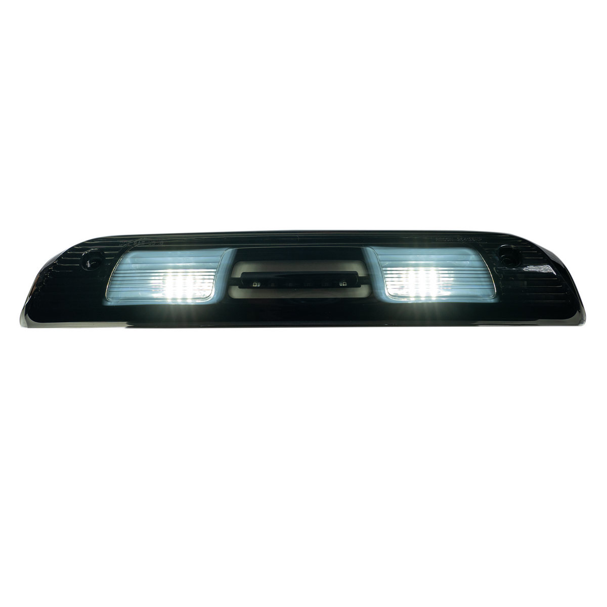 White lit GMC Sierra &amp; Chevy Silverado 1500 14-18 &amp; 2500/3500 14-19 3rd Brake Light Kit Cree XML LED Smoked