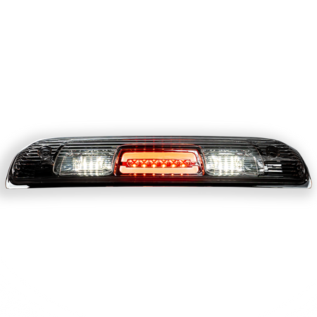 Both lit GMC Sierra &amp; Chevy Silverado 1500 14-18 &amp; 2500/3500 14-19 3rd Brake Light Cree XML LED in Clear