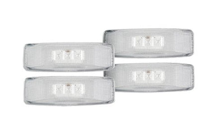 Dodge RAM 94-01 Red &amp; White Fender Light LED Clear w/ Chrome Trim