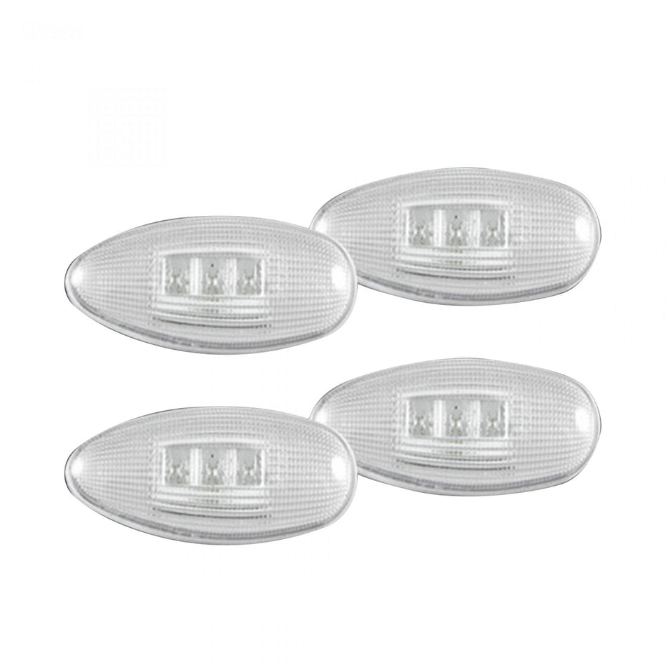 GMC Sierra &amp; Chevy Silverado 99-14 Red &amp; White Fender Light LED Clear w/ Chrome Trim