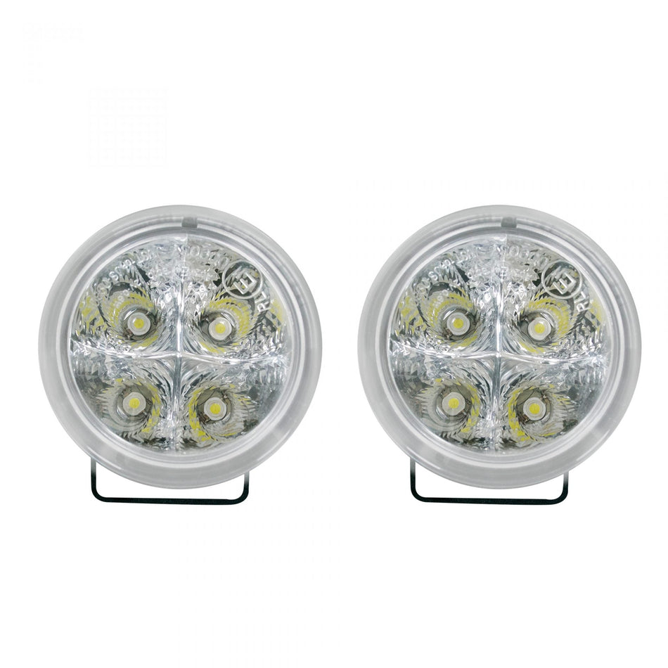 LED Daytime Running Lights Round Housing with Clear Lens