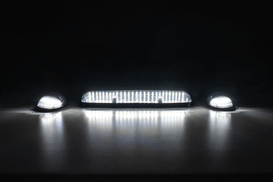 GMC & Chevy 02-07 White High Power OLED Bar Style LED Cab Roof Light Set with Clear Lens