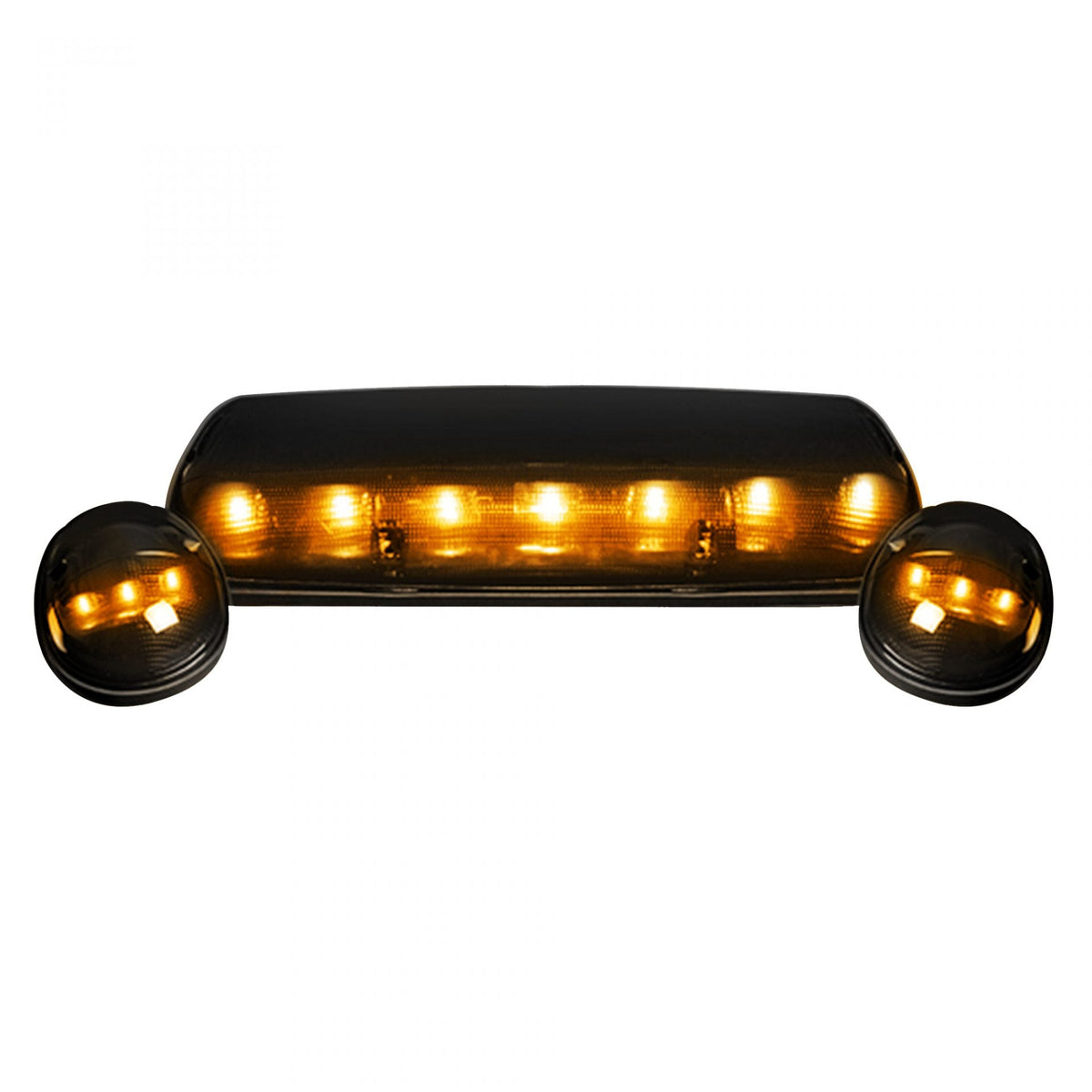 GMC &amp; Chevy 02-07 Heavy Duty 3 Piece Cab Roof Light LED Smoked Lens in Amber