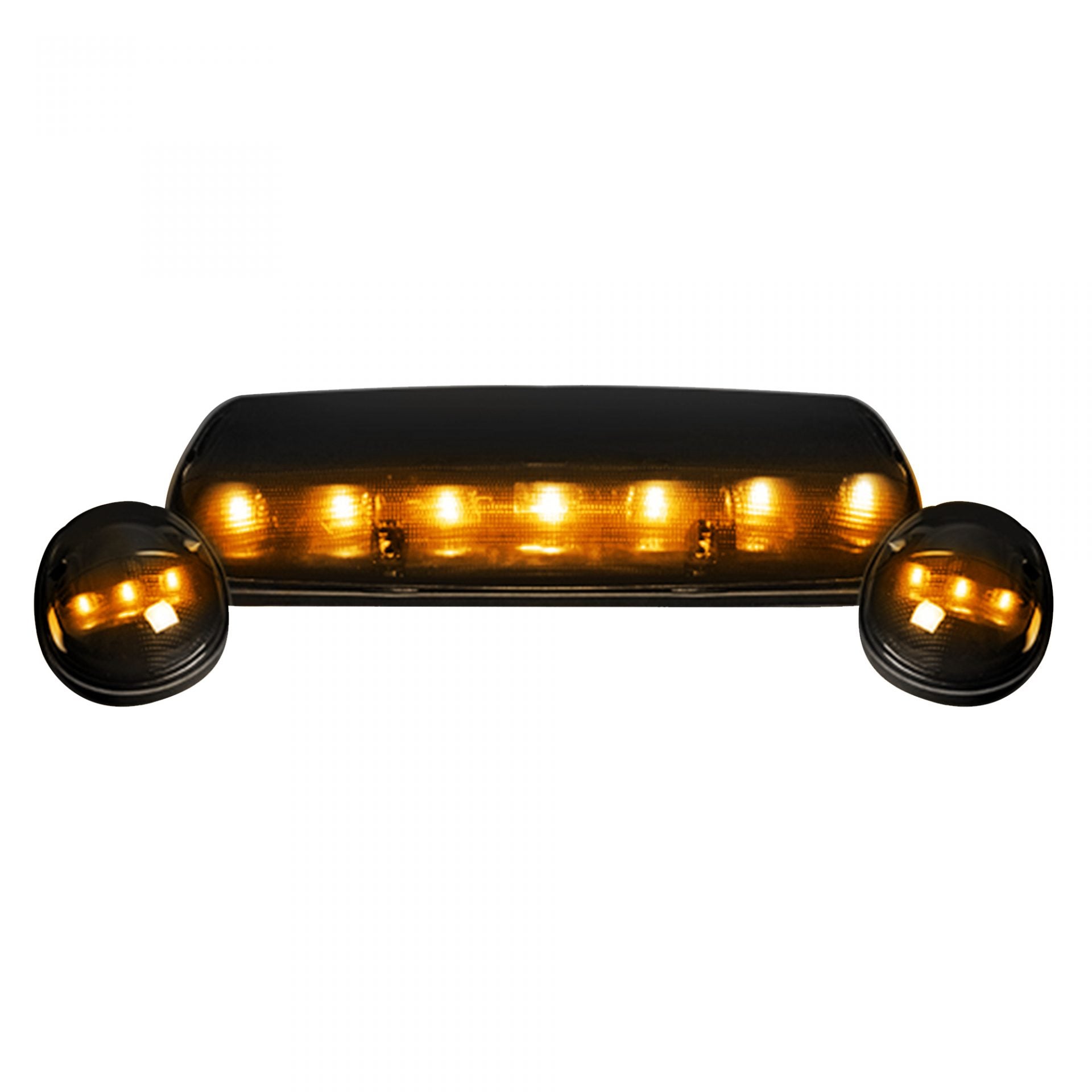 GMC &amp; Chevy 02-07 Heavy Duty 3 Piece Cab Roof Light LED Smoked Lens in Amber