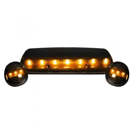 GMC &amp; Chevy 02-07 Heavy Duty 3 Piece Cab Roof Light LED Smoked Lens in Amber