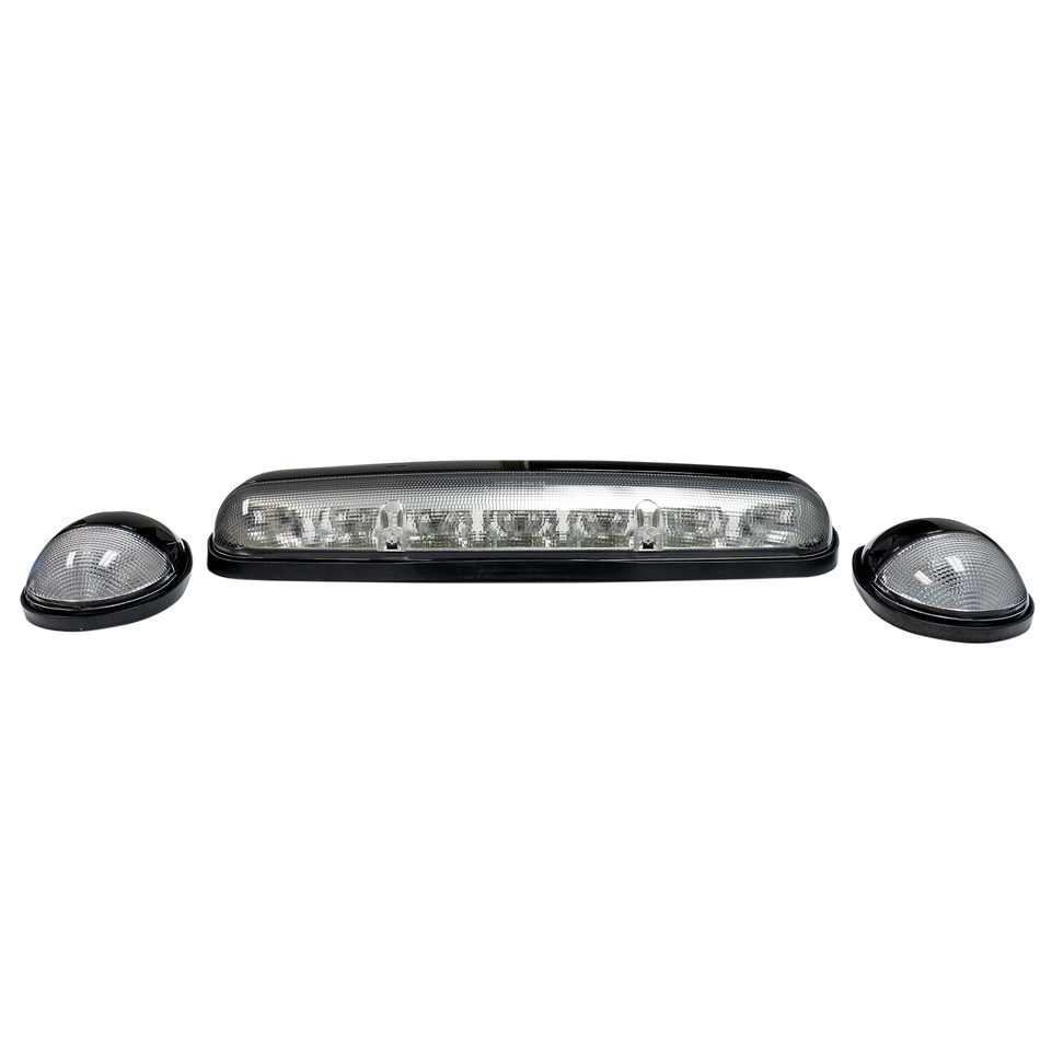 GMC & Chevy 02-07 3 Piece Cab Roof Light Set LED Clear Lens with Amber LEDs