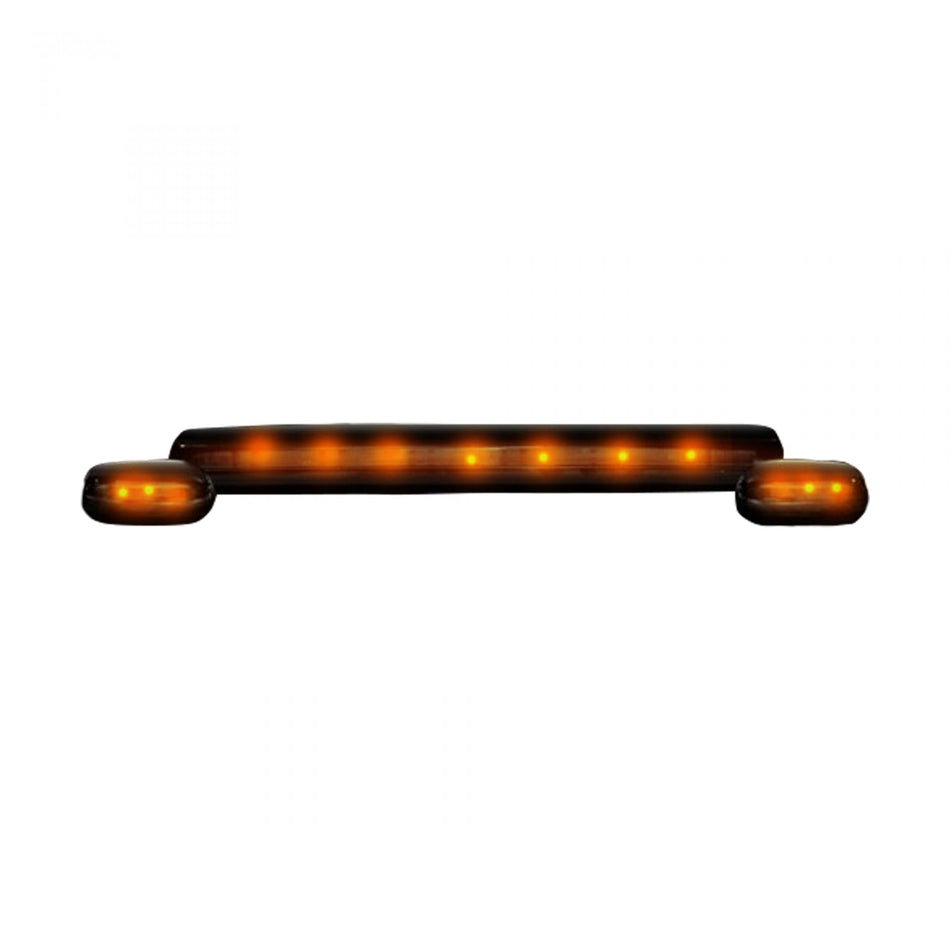 GMC &amp; Chevy 07-14 3 Piece Cab Roof Light Set LED Smoked Lens in Amber