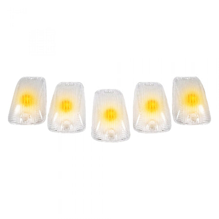 GMC &amp; Chevy 88-02 Amber LED Cab Roof Light 5-Piece Set with Clear Lens