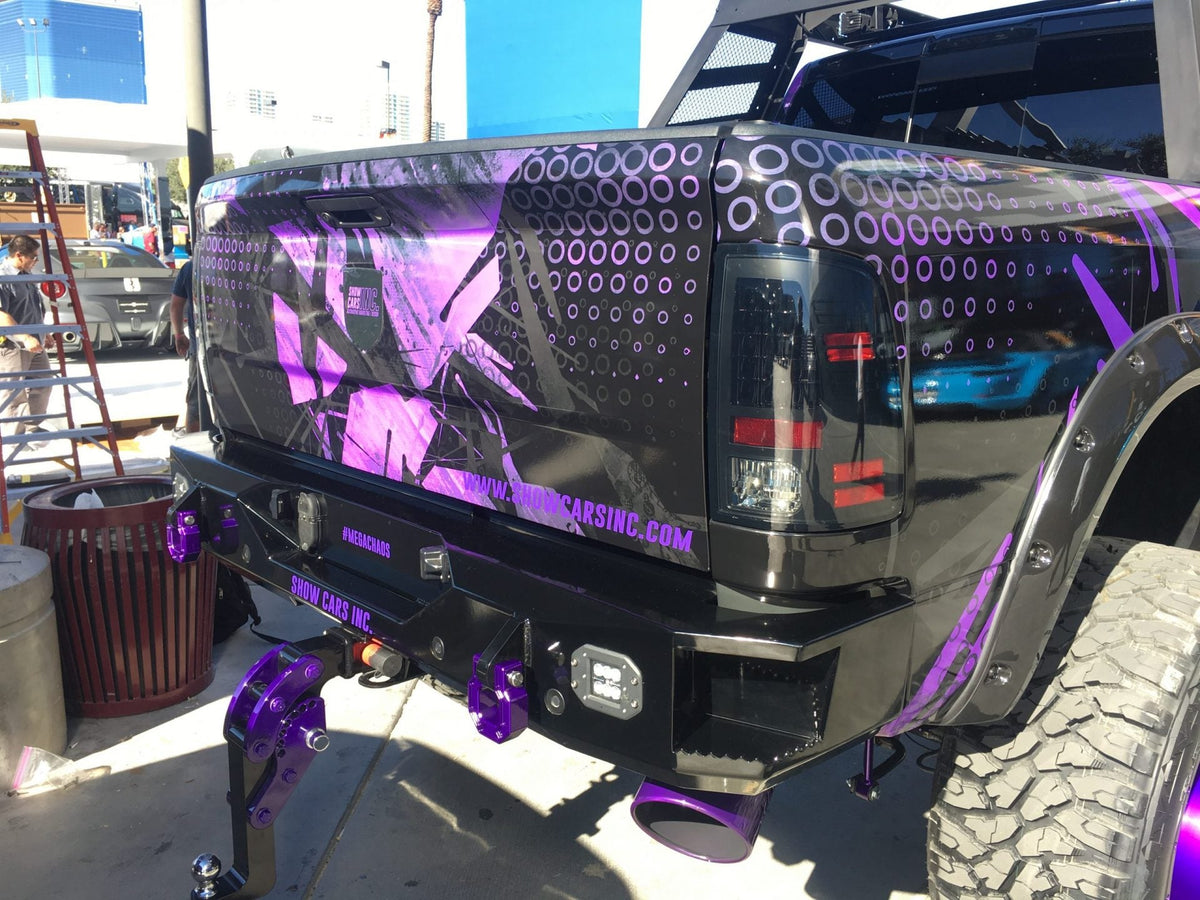 Dodge RAM 1500/2500/3500 13-18 (Replaces OEM LED) Tail Lights LED in Dark Red Smoked