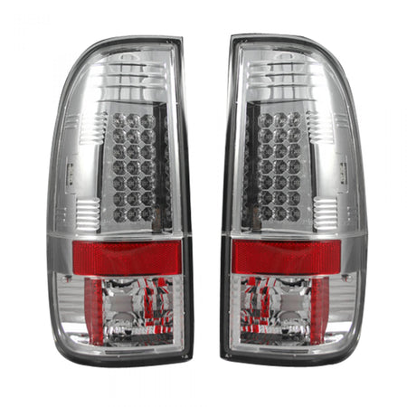 Ford Superduty F250HD/350/450/550 99-07 &amp; F150 97-03 Straight aka "Style" Side LED Tail Lights Clear
