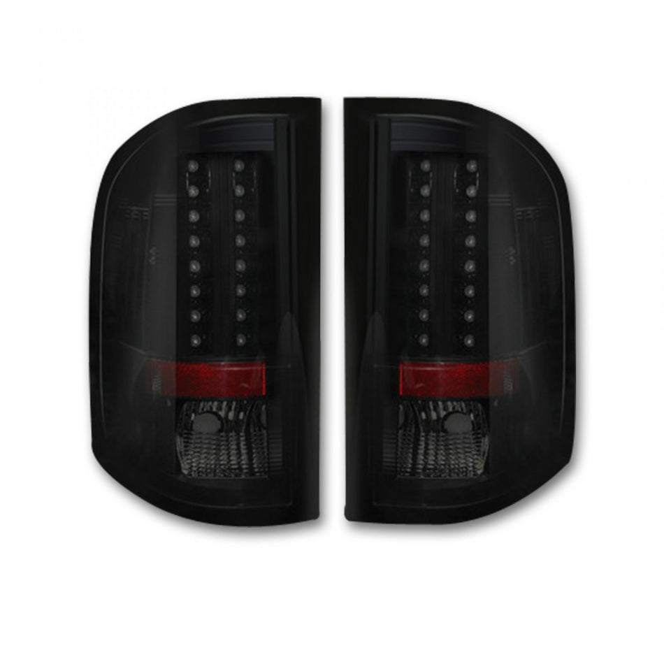 Chevy Silverado Single-Wheel 07-13 &amp; Dually 07-14 &amp; GMC Sierra 07-14 Tail Lights LED in Smoked