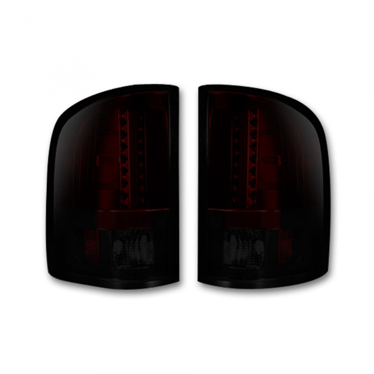 Chevy Silverado Single-Wheel 07-13 &amp; Dually 07-14 &amp; GMC Sierra 07-14 Tail Lights LED in Red Smoked