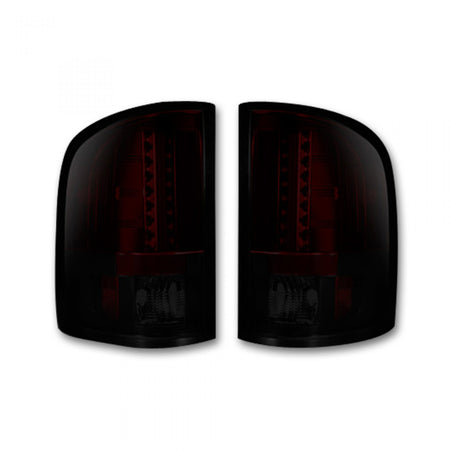 Chevy Silverado Single-Wheel 07-13 &amp; Dually 07-14 &amp; GMC Sierra 07-14 Tail Lights LED in Red Smoked
