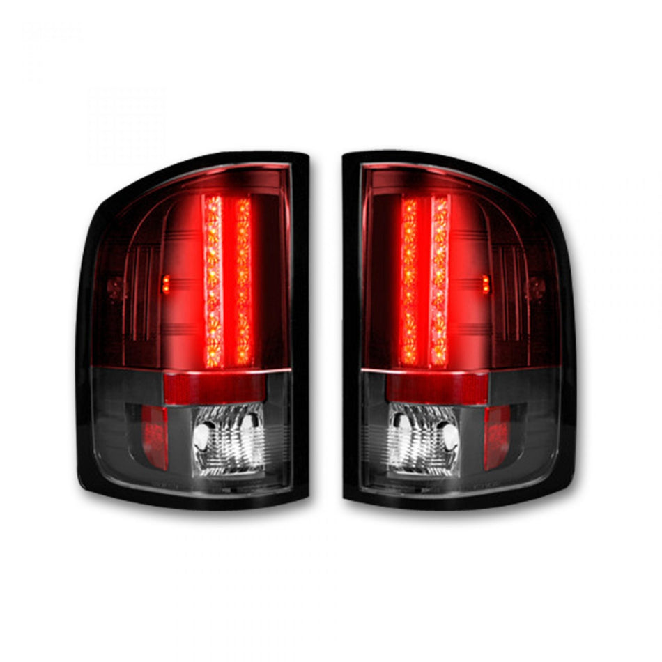 Chevy Silverado Single-Wheel 07-13 &amp; Dually 07-14 &amp; GMC Sierra 07-14 Tail Lights LED in Red