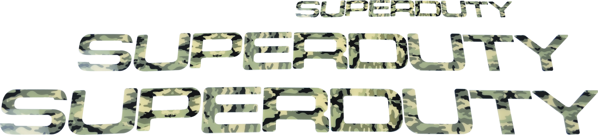 Ford Super Duty 08-16 Acrylic Emblem Inserts in desert camo