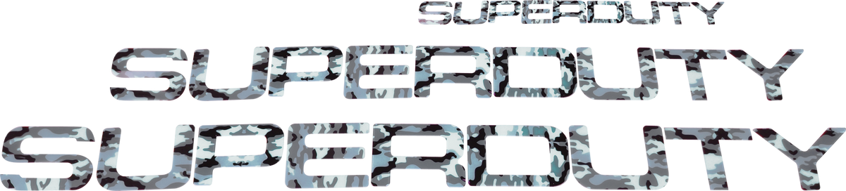 Ford Super Duty 08-16 Acrylic Emblem Inserts in White Camo