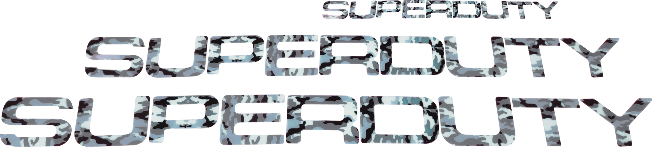 Ford Super Duty 08-16 Acrylic Emblem Inserts in White Camo