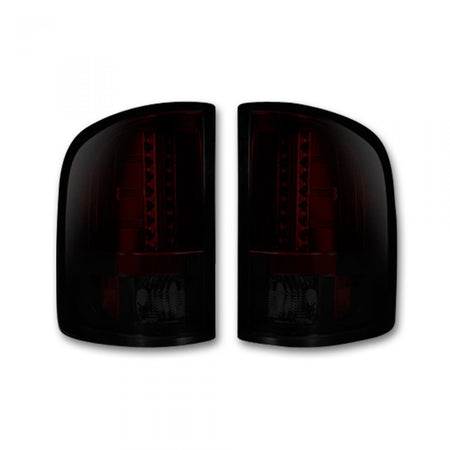 DARK RED SMOKED LED Tail Lights 07-13 GMC SIERRA 1500/2500/3500 Single Wheel ONLY