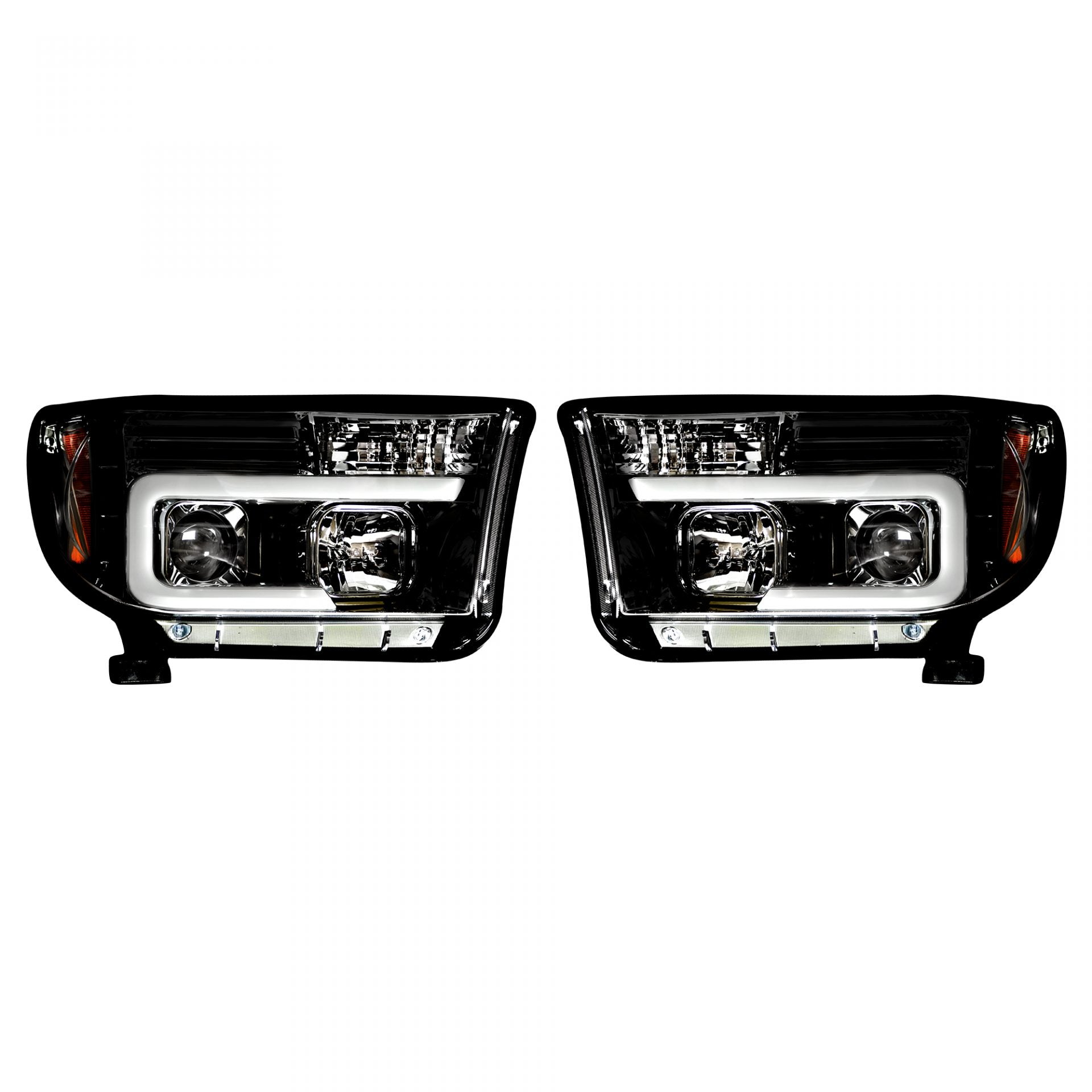 Toyota Tundra/Sequoia 07-13 Projector Headlights OLED Halos DRL Smoked/Blck