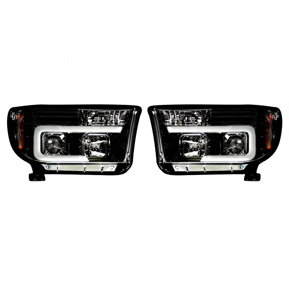 Toyota Tundra/Sequoia 07-13 Projector Headlights OLED Halos DRL Smoked/Blck