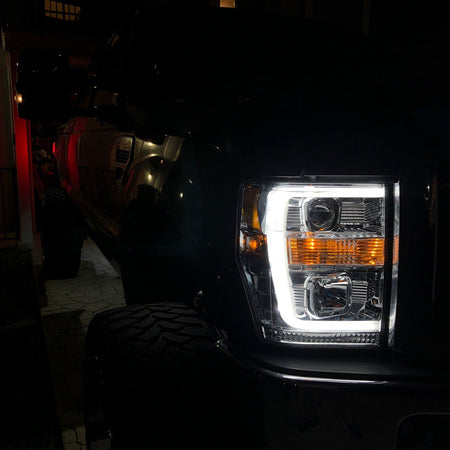 Ford Super Duty 05/07 Projector Headlights OLED Halos DRL Smoked/Black