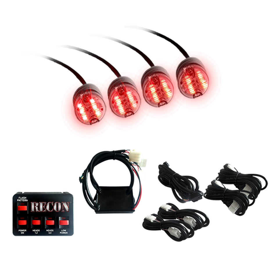 36-Watt Blue Strobe Light Kit Red LED in 19 Flash Patterns