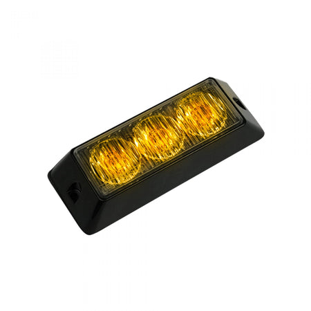 3-LED 12 Function 3-Watt High-Intensity Strobe Light Module w Black Base - Amber Color