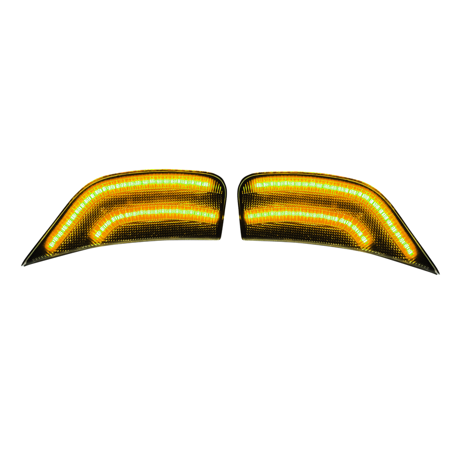 Cadillac 21-24 Escalade & GMC 21-24 Yukon/Yukon XL/Yukon Denali (5th GEN) & 21-24 Chevy Tahoe/Suburban (5th GEN) LED Front Fender Lens w AMBER LEDs - Smoked Lens
