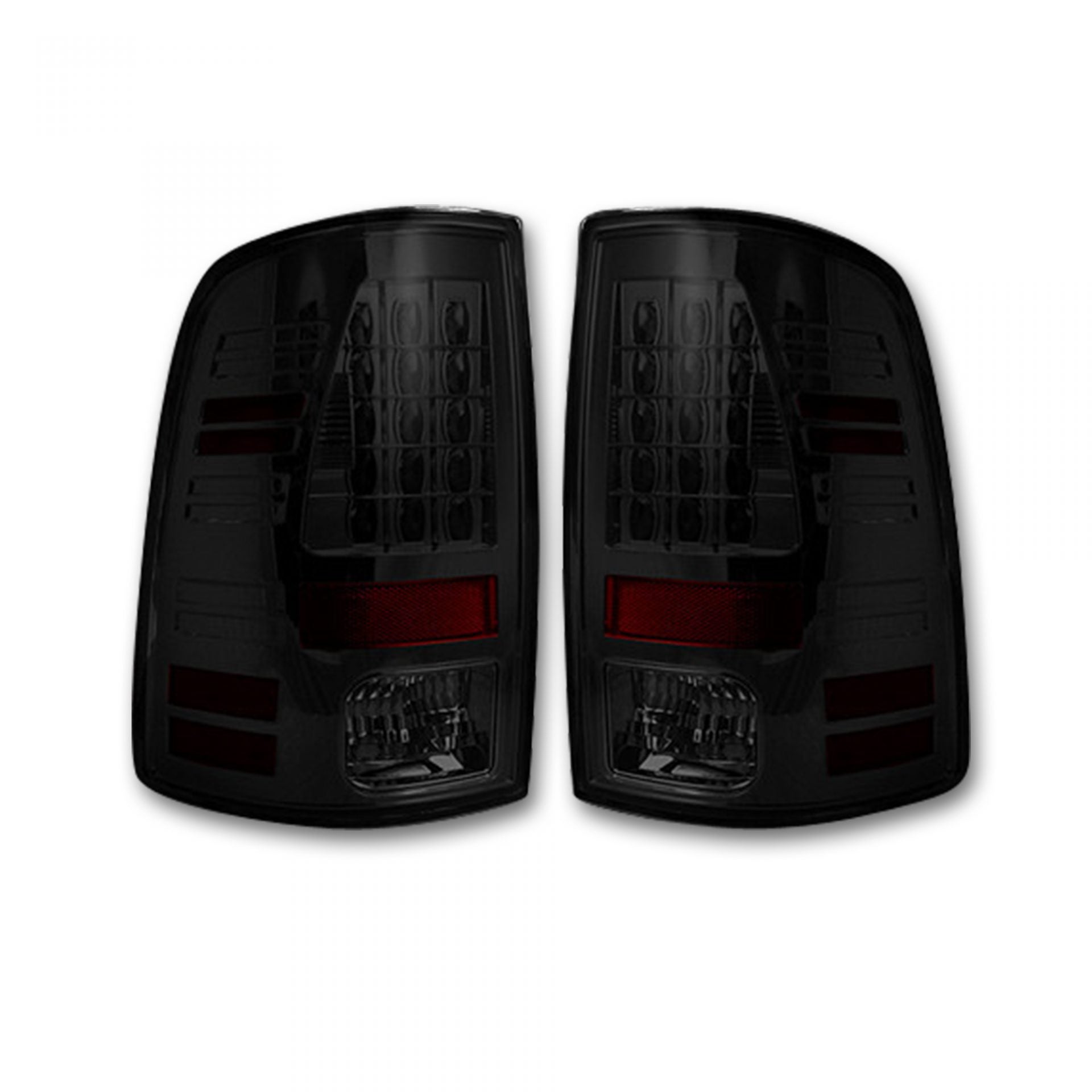Dodge RAM 1500/2500/3500 13-18 (Replaces OEM LED) Tail Lights LED in Dark Red Smoked