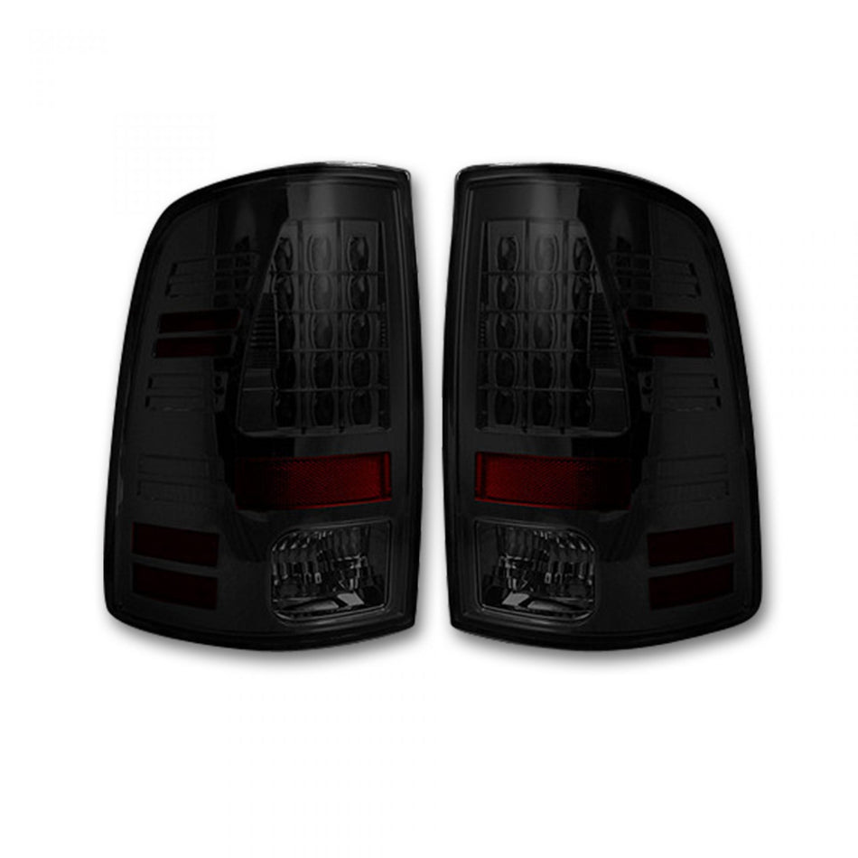 Dodge RAM 1500/2500/3500 13-18 (Replaces OEM LED) Tail Lights LED in Dark Red Smoked