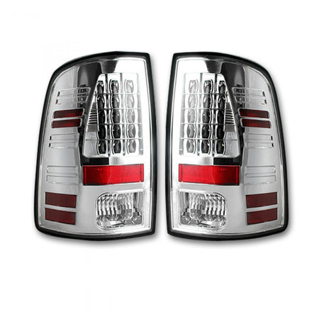 Dodge RAM 1500/2500/3500 13-18 (Replaces OEM LED) Tail Lights LED in Dark Red Smoked
