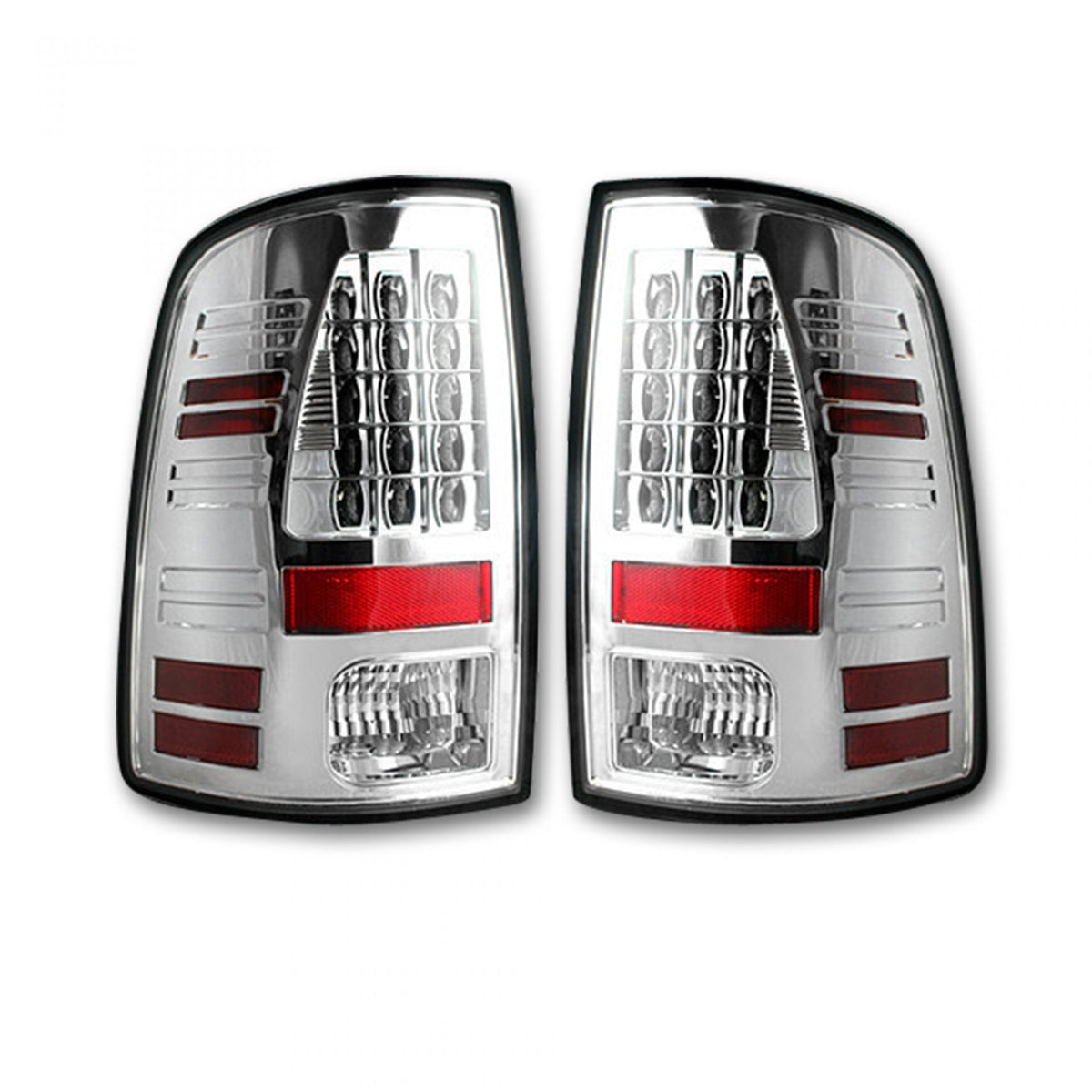 Dodge RAM 1500/2500/3500 13-18 (Replaces OEM LED) Tail Lights LED in Dark Red Smoked