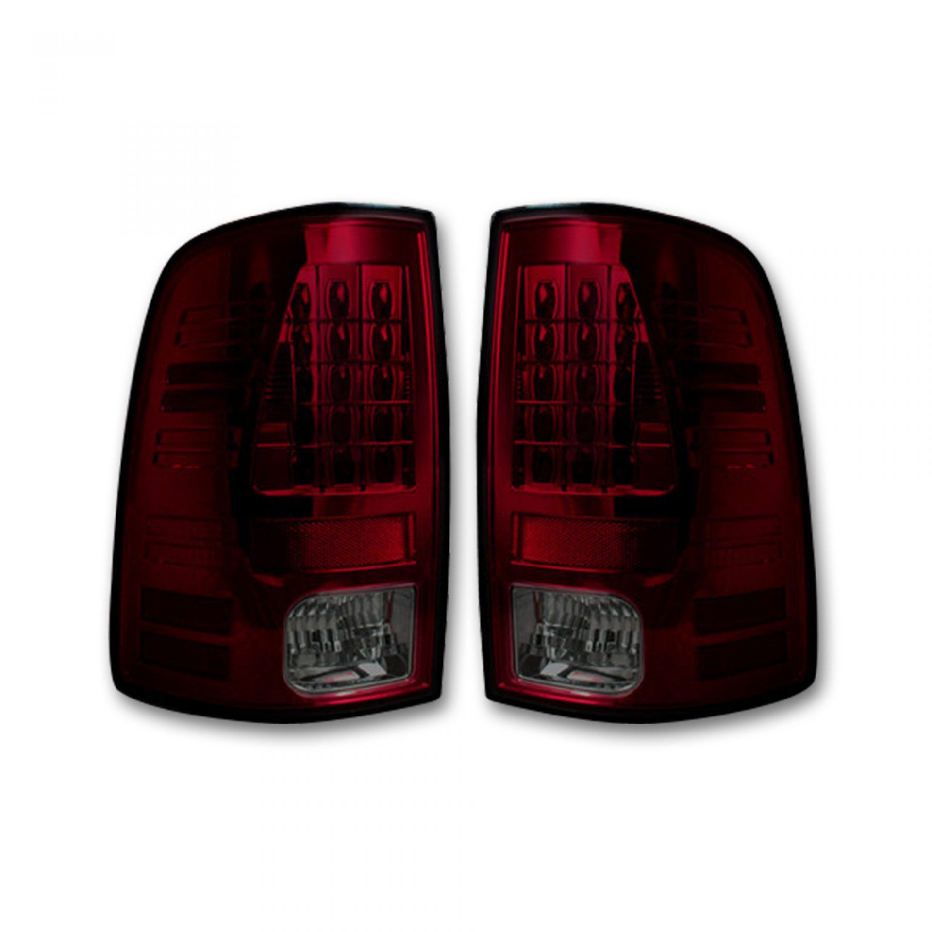 Dodge RAM 1500/2500/3500 13-18 (Replaces OEM LED) Tail Lights LED in Dark Red Smoked