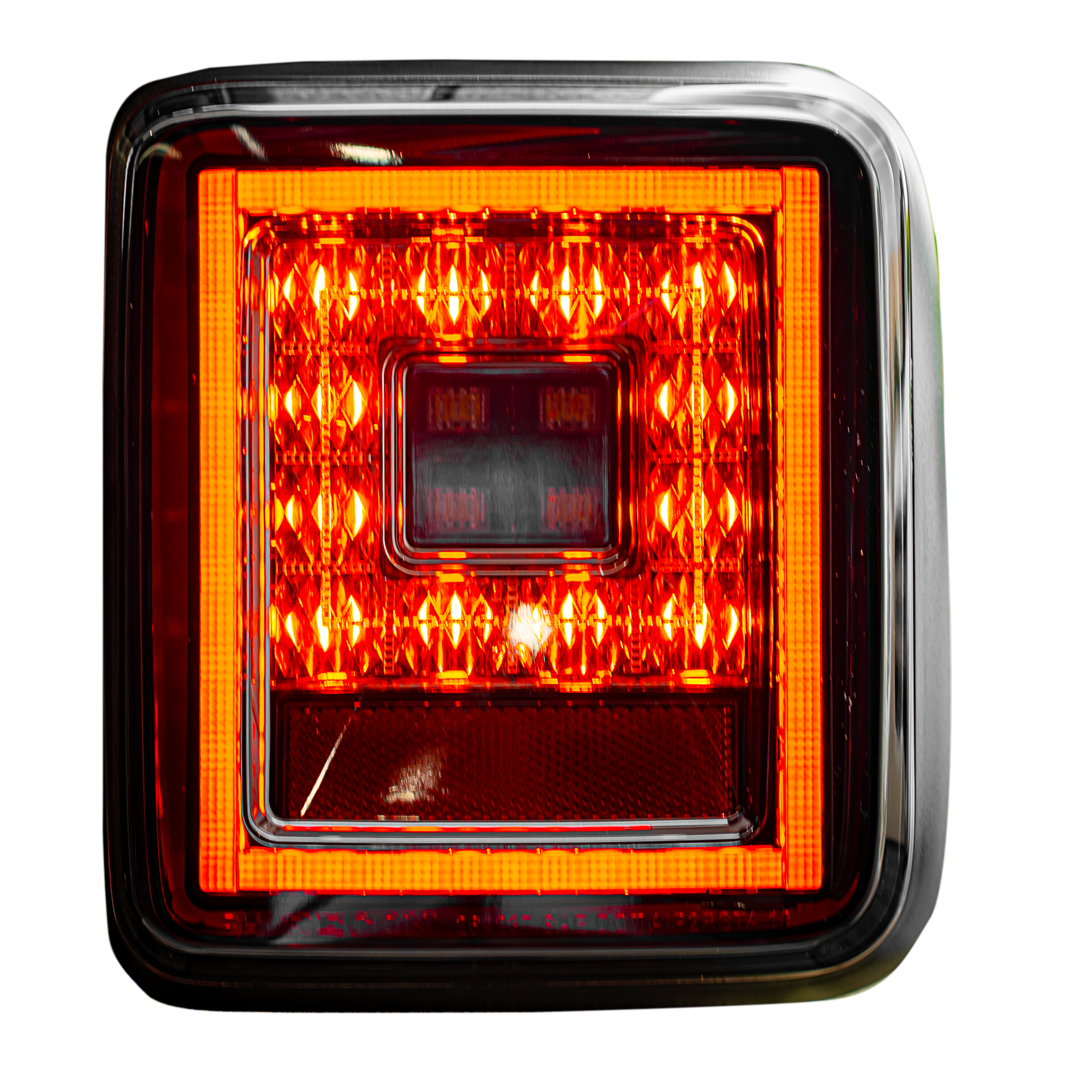 Lit image of Jeep JL Wrangler 18-19 (for Factory OEM Halogen) Tail Lights OLED Smoked