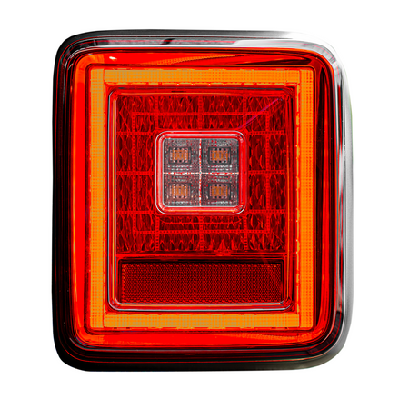 Lit image 2 of Jeep JL Wrangler 18-19 (for Factory OEM Halogen) Tail Lights OLED Smoked
