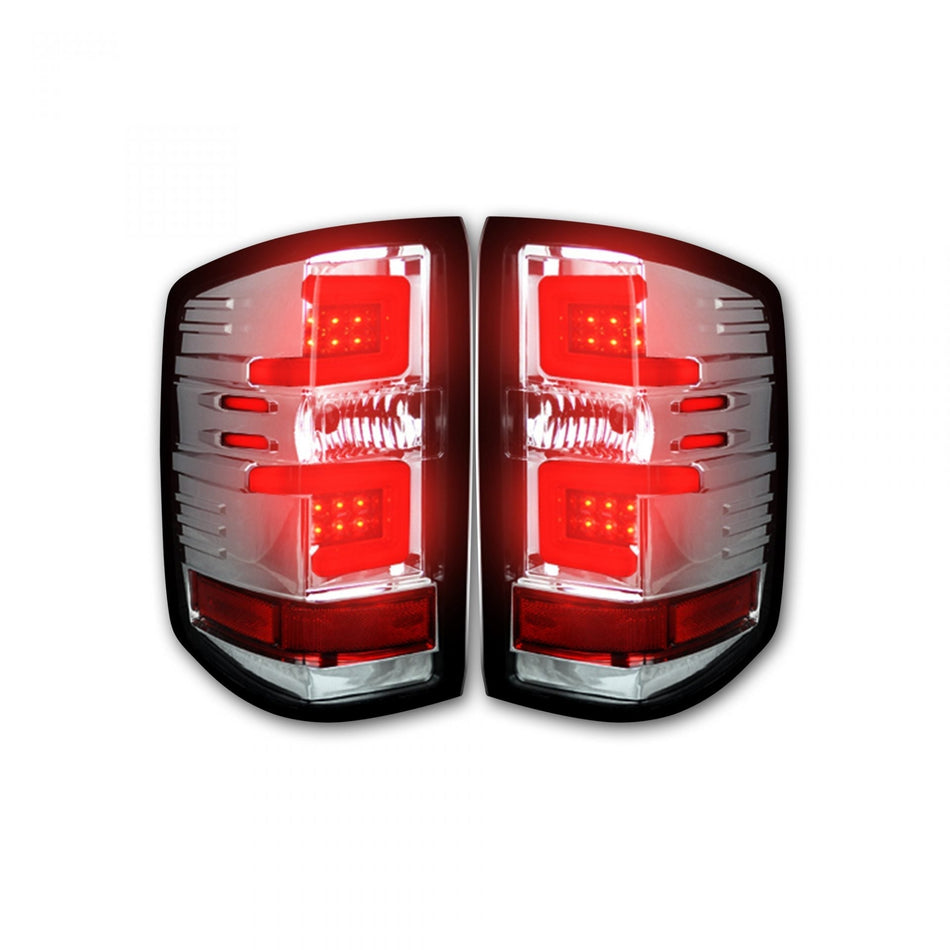 Chevy Silverado 1500 16-18 &amp; 2500/3500 16-19 (Replaces OEM LED) Tail Lights OLED in Clear