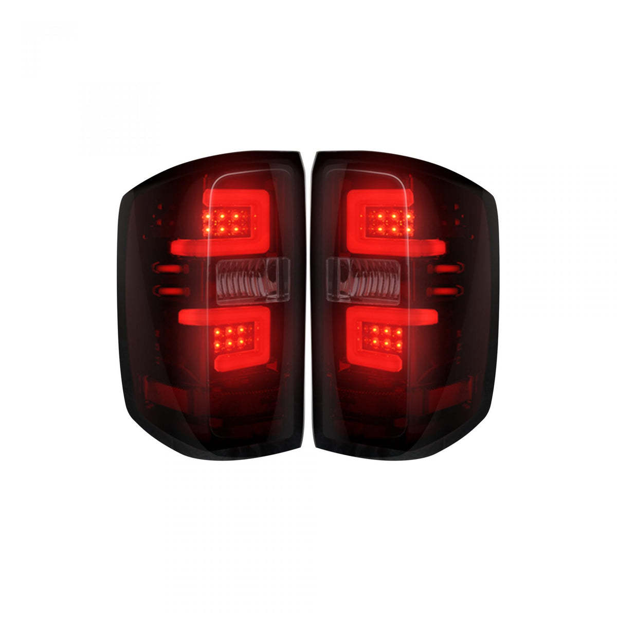 Chevy Silverado 1500 14-18 &amp; 2500/3500 14-19 Replaces OEM Halogen Tail Lights OLED Dark Red Smoked