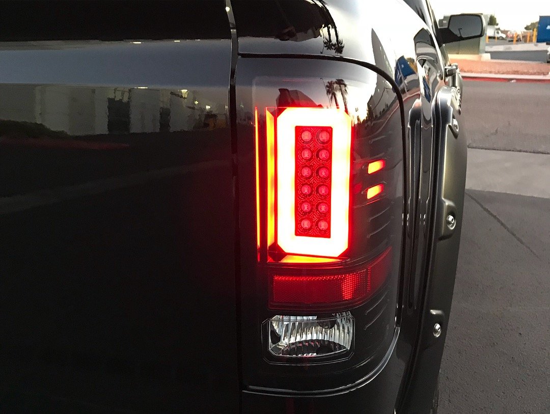 GMC Sierra 1500 14-18 &amp; 2500/3500 14-19 Tail Lights OLED in Dark Red Smoked