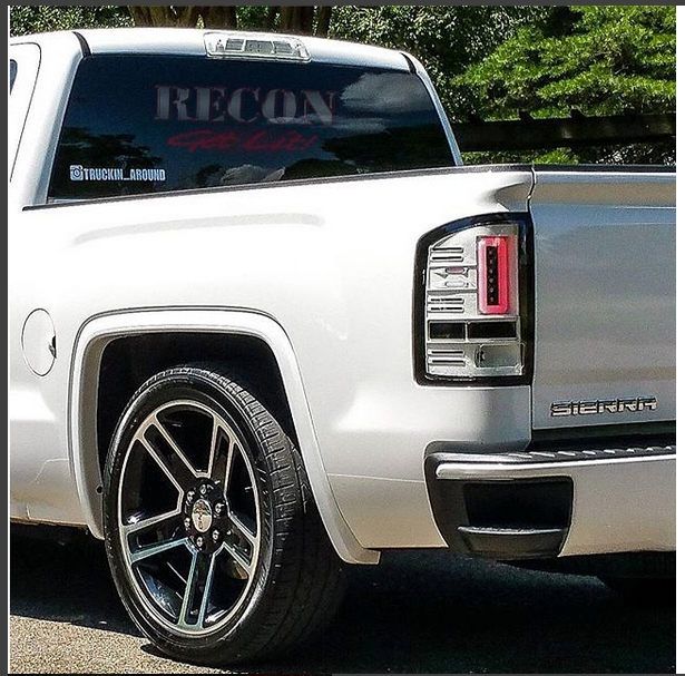 GMC Sierra 1500 14-18 &amp; 2500/3500 14-19 Tail Lights OLED in Dark Red Smoked