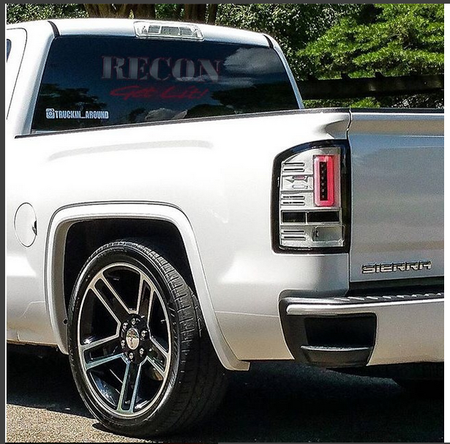 GMC Sierra 1500 14-18 &amp; 2500/3500 14-19 Tail Lights OLED in Dark Red Smoked