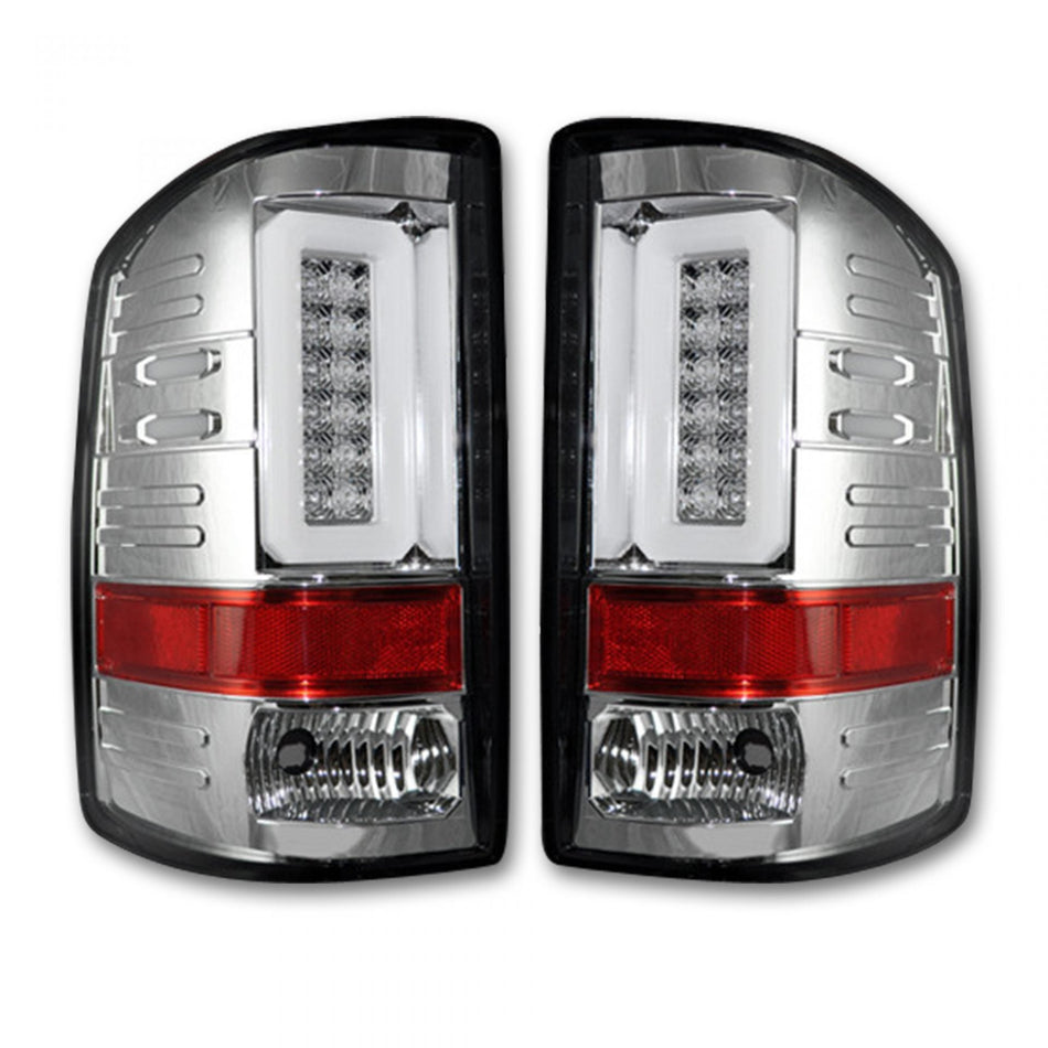 GMC Sierra 1500 14-18 &amp; 2500/3500 14-19 Tail Lights OLED in Dark Red Smoked