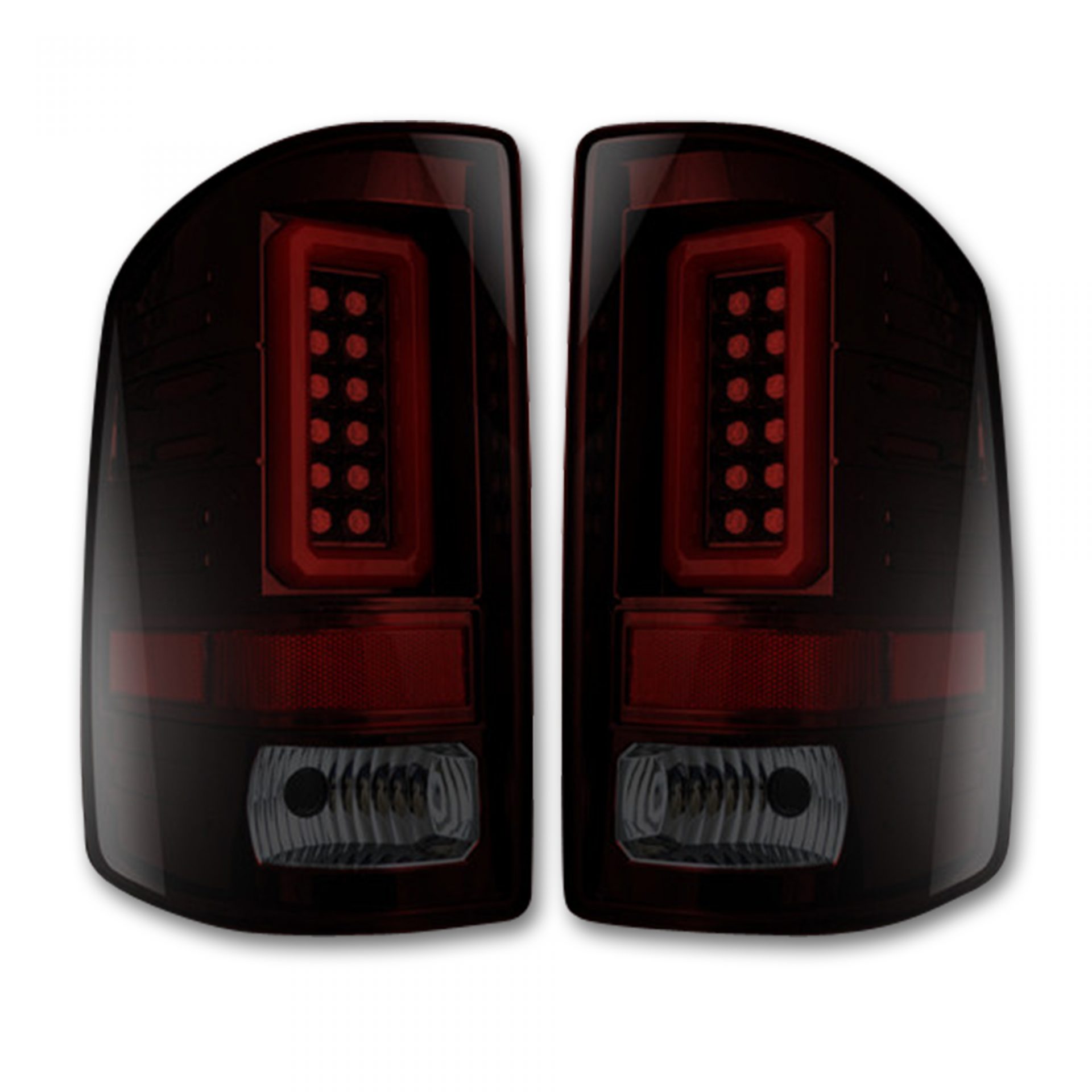 GMC Sierra 1500 14-18 &amp; 2500/3500 14-19 Tail Lights OLED in Dark Red Smoked