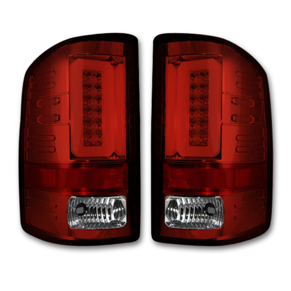 GMC Sierra 1500 14-18 &amp; 2500/3500 14-19 Tail Lights OLED in Dark Red Smoked