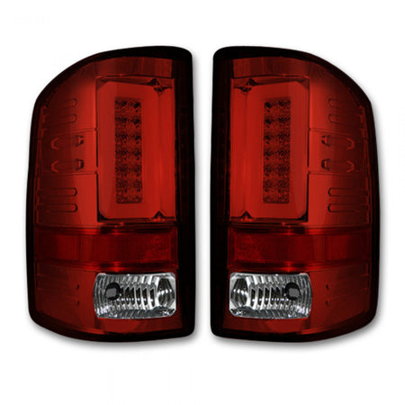 GMC Sierra 1500 14-18 &amp; 2500/3500 14-19 Tail Lights OLED in Dark Red Smoked