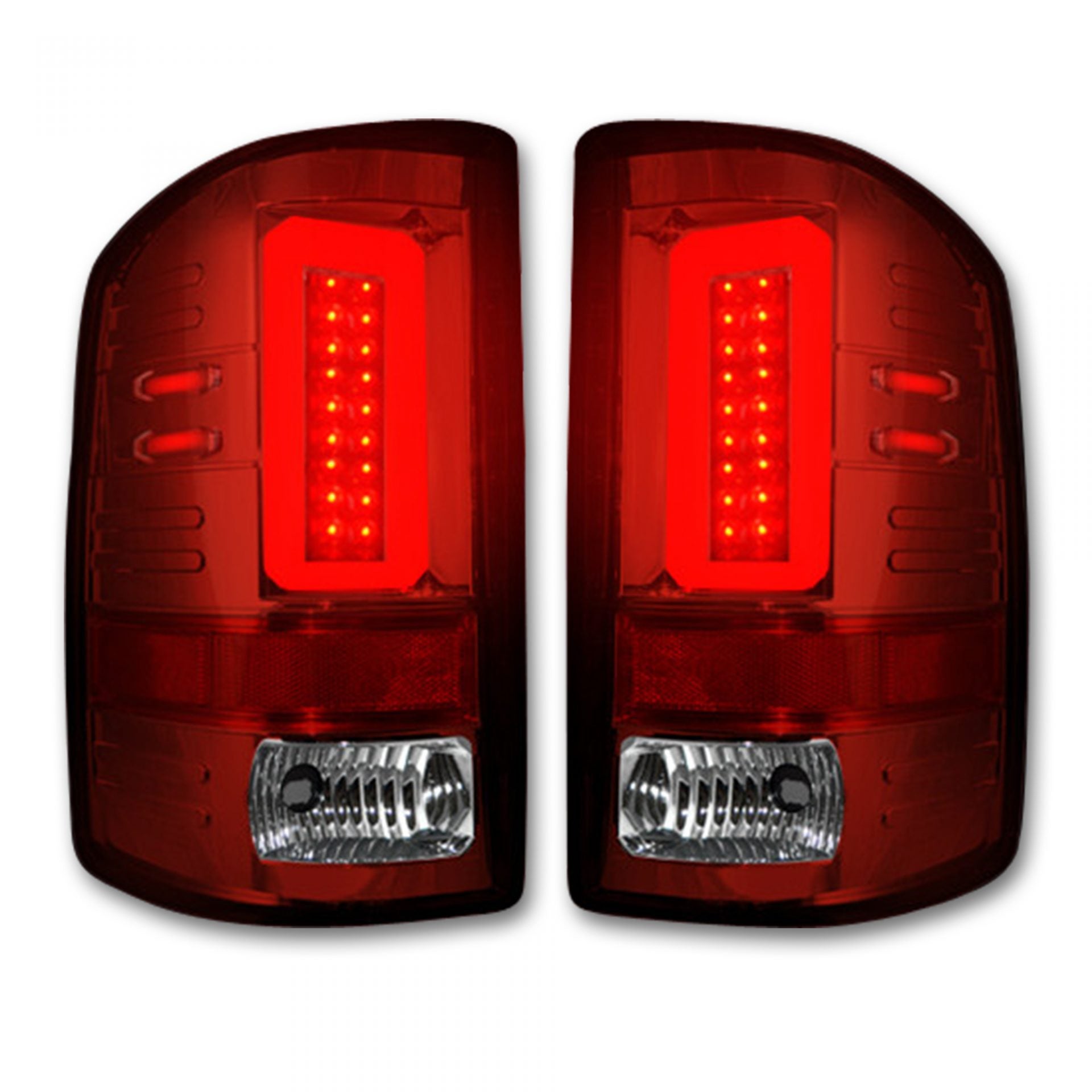 GMC Sierra 1500 14-18 &amp; 2500/3500 14-19 Tail Lights OLED in Dark Red Smoked